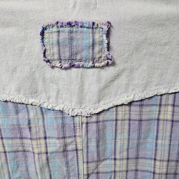 POL Becca Lavender and Gray Patchwork Flannel Jacket. size small - Picture 6 of 7